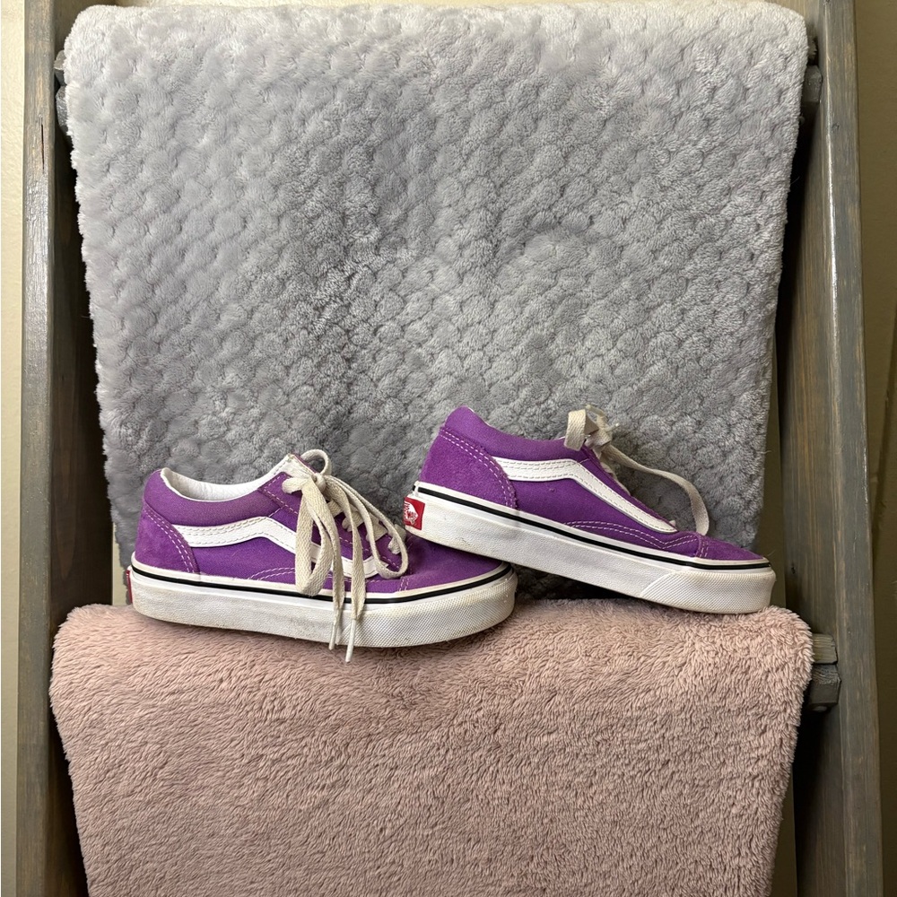 Purple and White kids Vans